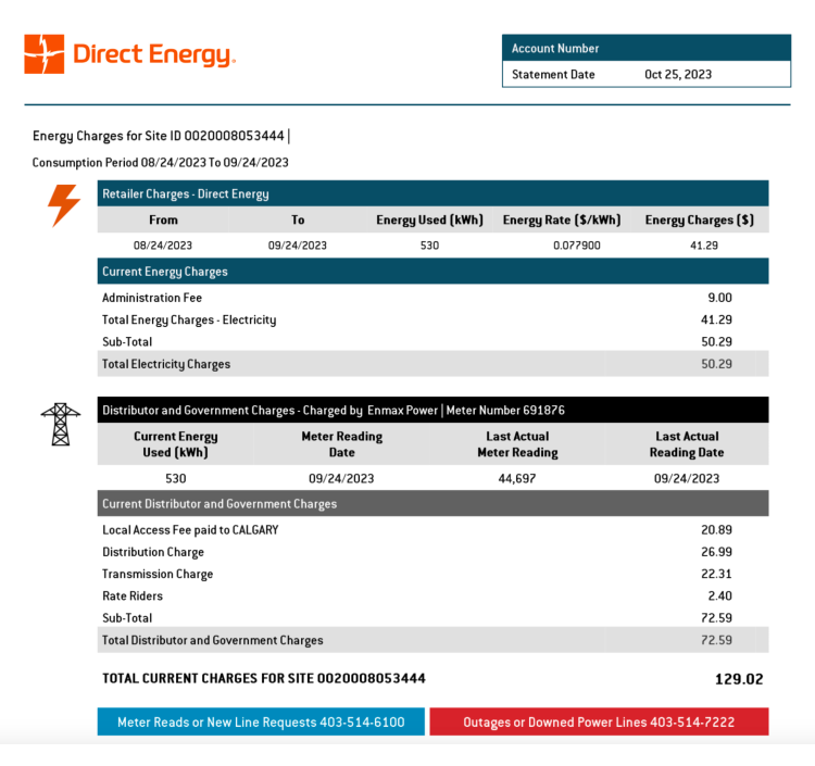 Alberta Electricity Bill
